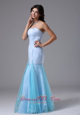 Mermaid Evening Dress Beading Light Blue 2013