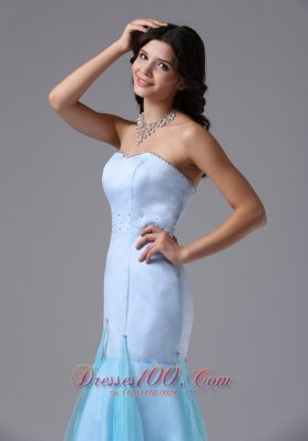 Mermaid Evening Dress Beading Light Blue 2013