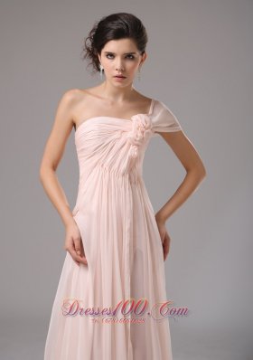 Cap Sleeve Light Pink High Slit Evening Dress