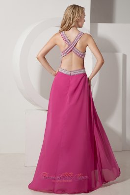 V-neck Beading Chiffon Prom dress with Appliques