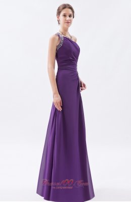 Sheath High Split One Shoulder Prom Gown Beaded