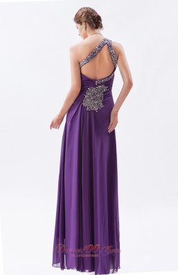 Sheath High Split One Shoulder Prom Gown Beaded