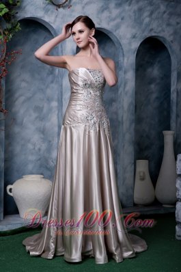 Champagne Custom Made Empire Evening Dress Strapless