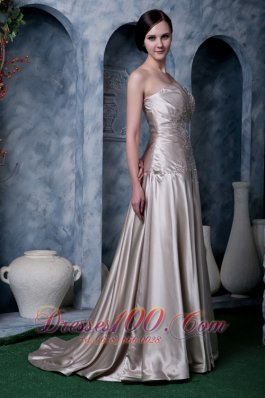 Champagne Custom Made Empire Evening Dress Strapless