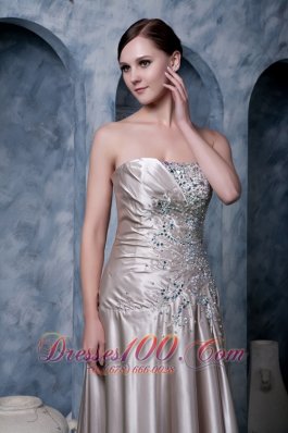 Champagne Custom Made Empire Evening Dress Strapless