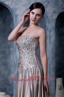 Champagne Custom Made Empire Evening Dress Strapless