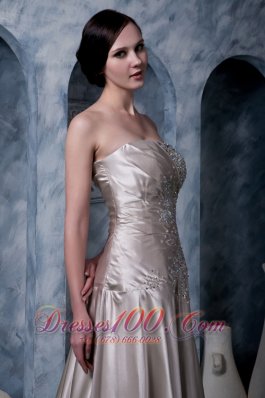 Champagne Custom Made Empire Evening Dress Strapless