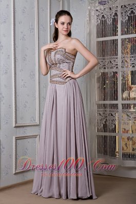 Empire Prom Dress Strapless Chiffon Beading Floor-length