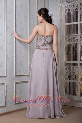 Empire Prom Dress Strapless Chiffon Beading Floor-length