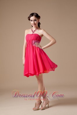 Draping Fabric Colorful Beaded Short Prom Dress