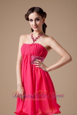 Draping Fabric Colorful Beaded Short Prom Dress