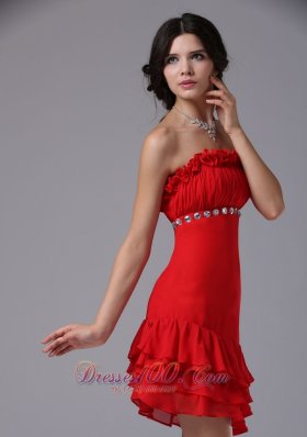 Asym Hemline Beading Waistband 2013 Homecoming Dress