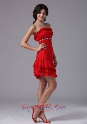 Asym Hemline Beading Waistband 2013 Homecoming Dress