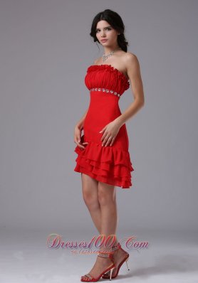 Asym Hemline Beading Waistband 2013 Homecoming Dress