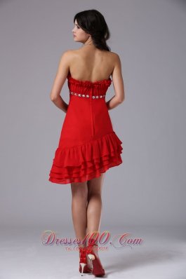 Asym Hemline Beading Waistband 2013 Homecoming Dress