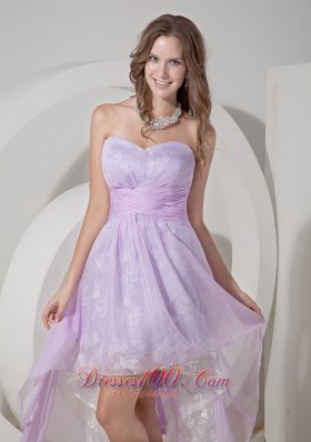 Light Lilac Princess Mini High-low Prom Dress