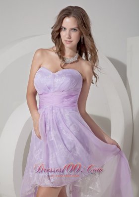 Light Lilac Princess Mini High-low Prom Dress