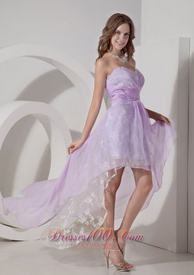 Light Lilac Princess Mini High-low Prom Dress