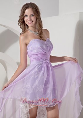 Light Lilac Princess Mini High-low Prom Dress