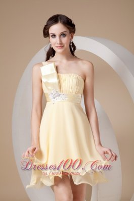 Empire A-line Prom Dress Beading Mini-length