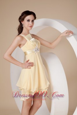 Empire A-line Prom Dress Beading Mini-length