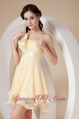 Empire A-line Prom Dress Beading Mini-length