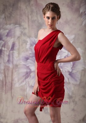 Bandage Style Column One Shoulder Prom Dress