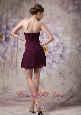 Beaded V-neck Dark Purple Prom / Cocktail Dress