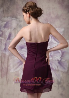 Beaded V-neck Dark Purple Prom / Cocktail Dress