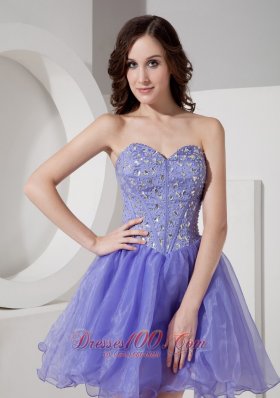 Short Prom Dress Beading Bodice Mini Sweetheart