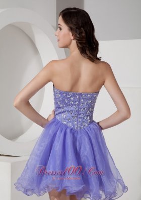 Short Prom Dress Beading Bodice Mini Sweetheart