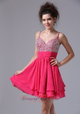 Beading Straps A-Line Cocktail Short Prom Dress