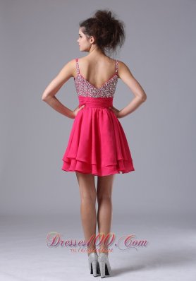 Beading Straps A-Line Cocktail Short Prom Dress