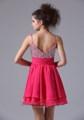 Beading Straps A-Line Cocktail Short Prom Dress