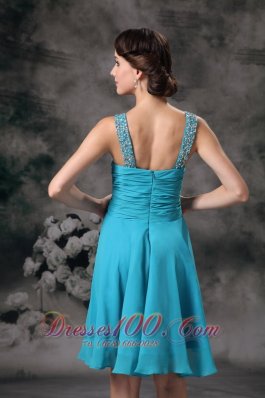 Empire V-neck Beaded Straps Prom Homecoming Dress