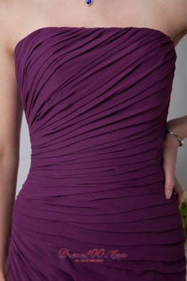 Purple Column Mini Ruch Prom / Homecoming Dress