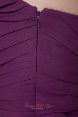 Purple Column Mini Ruch Prom / Homecoming Dress