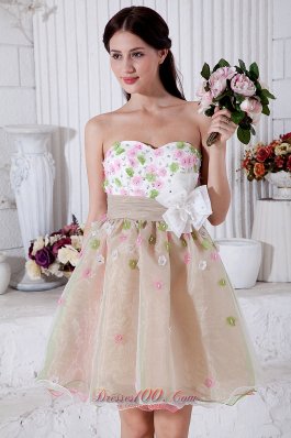 Colorful A-line Mini Appliques Prom Homecoming Dress