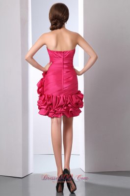 Coral Red Column Short Prom Dress Beading Mini