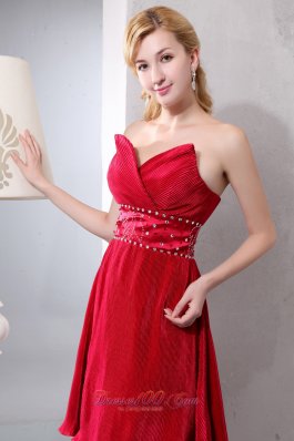 Wine Red Sepcial Fabric Beading Mother Bride Dress