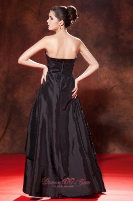 Black Princess High-low Prom Dress Squins Strapless