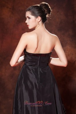 Black Princess High-low Prom Dress Squins Strapless