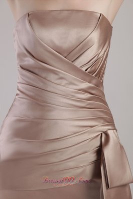 Chocolate Sheath Knee-length Pleats Mother Bride Dreses