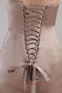 Chocolate Sheath Knee-length Pleats Mother Bride Dreses