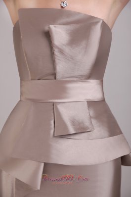 Grey Column Mini Bowknot Prom / Homecoming Dress