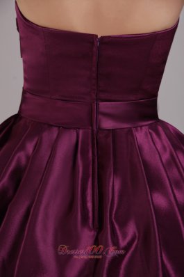 Burgundy Column Prom Cocktail Dress Ruch Sweetheart