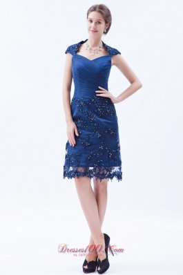 Wrap Column Embroidery with Beading Prom Dress