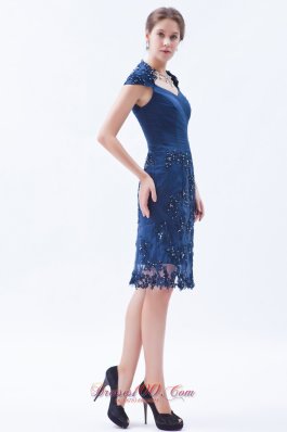 Wrap Column Embroidery with Beading Prom Dress