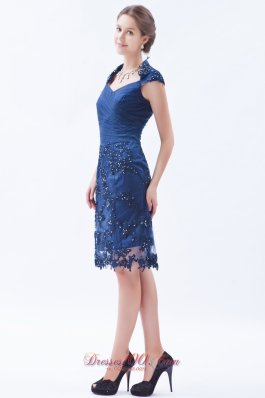 Wrap Column Embroidery with Beading Prom Dress