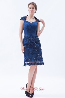 Wrap Column Embroidery with Beading Prom Dress